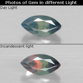 0.08 ct Multicolor Alexandrite Gemstone, Alexandrite Gem in Marquise Facet Shape for Sale.