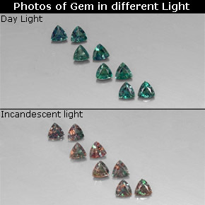0.92 ct Multicolor Alexandrite Gemstone, Alexandrite Gem in Trillion Facet Shape for Sale.