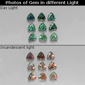 1.47 ct Multicolor Alexandrite Gemstone, Alexandrite Gem in Trillion Facet Shape for Sale.