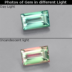 0.37 ct Multicolor Alexandrite Gemstone, Alexandrite Gem in Baguette Facet Shape for Sale.