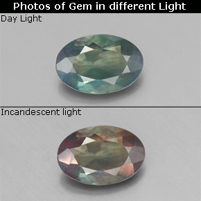 0.43 ct Multicolor Alexandrite Gemstone, Alexandrite Gem in Oval Facet Shape for Sale.