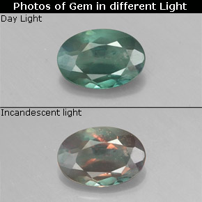 0.45 ct Multicolor Alexandrite Gemstone, Alexandrite Gem in Oval Facet Shape for Sale.