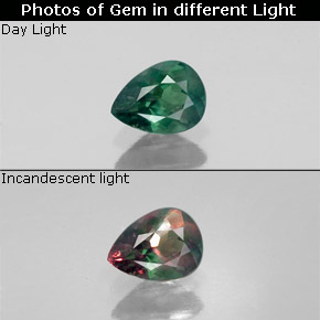 0.33 ct Multicolor Alexandrite Gemstone, Alexandrite Gem in Pear Facet Shape for Sale.