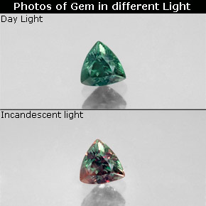 0.32 ct Multicolor Alexandrite Gemstone, Alexandrite Gem in Trillion Facet Shape for Sale.