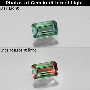 0.25 ct Multicolor Alexandrite Gemstone, Alexandrite Gem in Baguette Facet Shape for Sale.