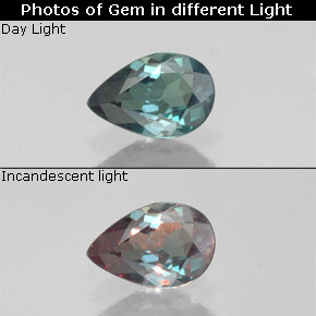 0.34 ct Multicolor Alexandrite Gemstone, Alexandrite Gem in Pear Facet Shape for Sale.