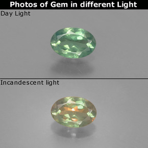 0.46 ct Multicolor Alexandrite Gemstone, Alexandrite Gem in Oval Facet Shape for Sale.