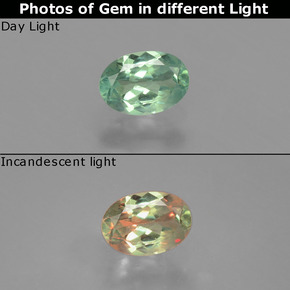 0.53 ct Multicolor Alexandrite Gemstone, Alexandrite Gem in Oval Facet Shape for Sale.