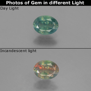 0.44 ct Multicolor Alexandrite Gemstone, Alexandrite Gem in Oval Facet Shape for Sale.