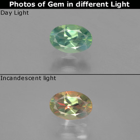 0.49 ct Multicolor Alexandrite Gemstone, Alexandrite Gem in Oval Facet Shape for Sale.