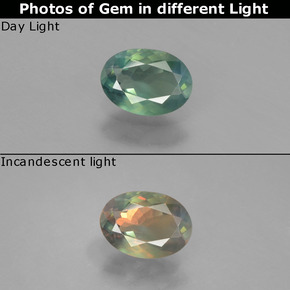 0.55 ct Multicolor Alexandrite Gemstone, Alexandrite Gem in Oval Facet Shape for Sale.