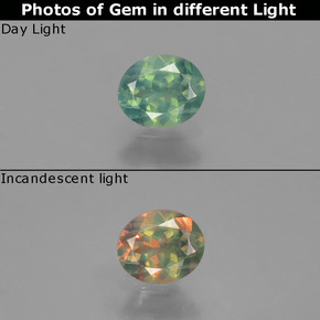 0.46 ct Multicolor Alexandrite Gemstone, Alexandrite Gem in Oval Facet Shape for Sale.