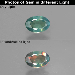 0.39 ct Multicolor Alexandrite Gemstone, Alexandrite Gem in Oval Facet Shape for Sale.