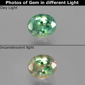 0.70 ct Multicolor Alexandrite Gemstone, Alexandrite Gem in Oval Facet Shape for Sale.