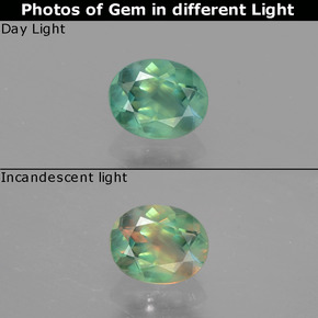 0.45 ct Multicolor Alexandrite Gemstone, Alexandrite Gem in Oval Facet Shape for Sale.