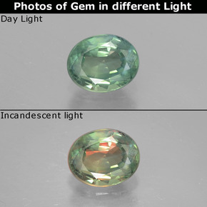 0.91 ct Multicolor Alexandrite Gemstone, Alexandrite Gem in Oval Facet Shape for Sale.