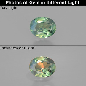 0.36 ct Multicolor Alexandrite Gemstone, Alexandrite Gem in Oval Facet Shape for Sale.
