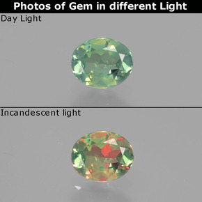 0.41 ct Multicolor Alexandrite Gemstone, Alexandrite Gem in Oval Facet Shape for Sale.