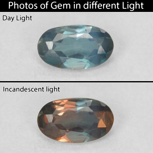 Loose 0.25 ct Oval Blue Alexandrite Gemstone for Sale, 4.9 x 2.9 mm