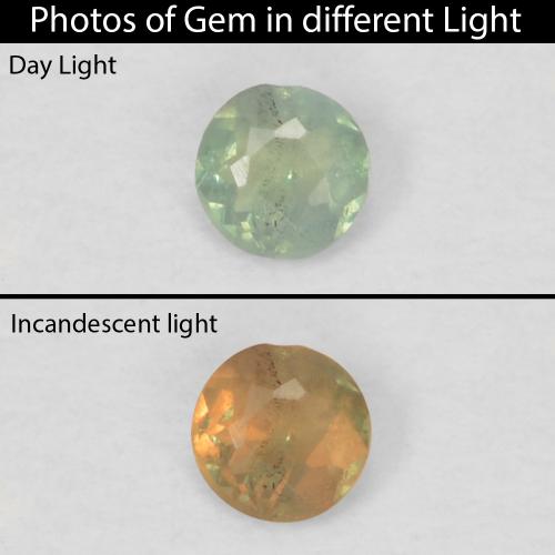 2,9 mm 毫米马达加斯加圆形绿色亚历山大变石,重 0,03 克拉,天然宝石,VS 净度,1 亚历山大变石 - 颜色为浅梨绿色,莫氏硬度为 8,5 适合日常佩戴饰品, Photo A