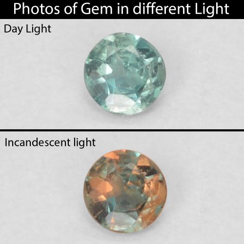 Alexandrita Faceta Redonda de 0,04 ct de Madagascar, Dimensión 2,1mm, Claridad vvs, Piedra preciosa natural No tratado, 1 pieza de Alexandrita en color Verde bosque pálido, Dureza Mohs de 8.5 Adecuado para joyas de uso diario, Photo A