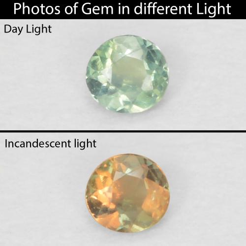 来自马达加斯加的 0,02 克拉圆形 绿色亚历山大变石,尺寸 1,8 mm 毫米,vvs净度,天然宝石,1 浅薄荷绿亚历山大变石,莫氏硬度为 8,5 适合日常佩戴饰品, Photo A