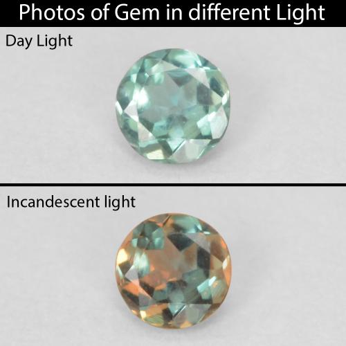 Alexandrita Verde Faceta Redonda de 2,6mm de Madagascar, peso de 0.08 ct, piedra preciosa natural No tratado en claridad VS, Alexandrita de 1 pieza - Color: Verde grisáceo, dureza Mohs de 8.5 Adecuado para joyas de uso diario, Photo A