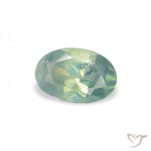 0.08 ct Green Alexandrite Stone, Natural Alexandrite in Oval Facet Shape for Sale