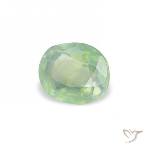 0.11 ct Green Alexandrite Stone, Natural Alexandrite in Oval Facet Shape for Sale