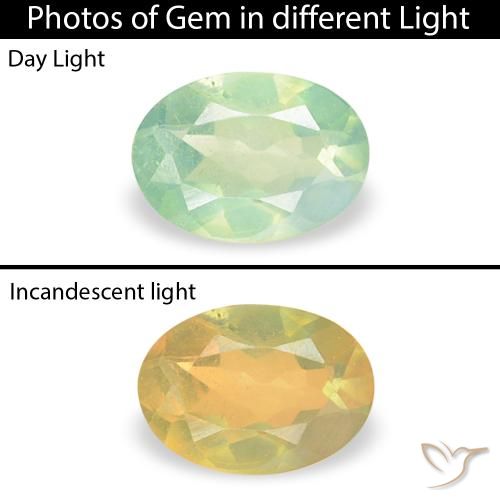 0.18ct Natural Light Yellow Green Alexandrite, Oval, VVS-VS
