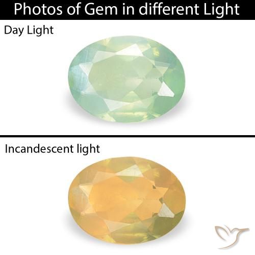 0.12ct Natural Light Yellow Green Alexandrite, Oval, VVS-VS