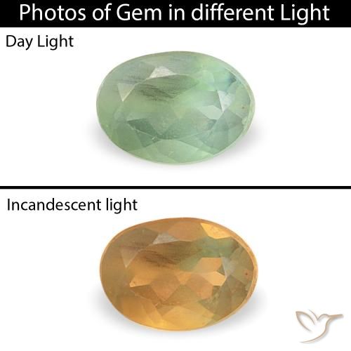 0.12ct Natural Sage Green Alexandrite, Oval, VVS-VS