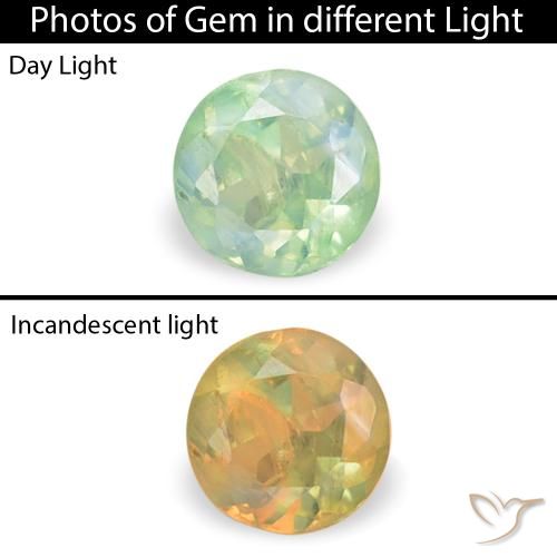 0.11ct Natural Light Green Alexandrite, Round, VS-SI