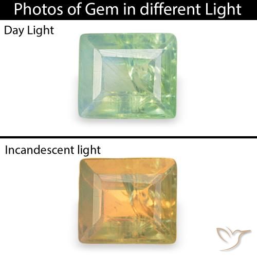 0.15ct Natural Very Light Yellow Green Alexandrite, Baguette, SI