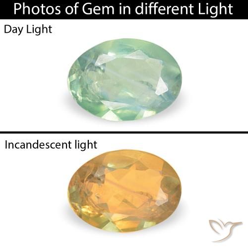 0.07ct Natural Very Light Yellow Green Alexandrite, Oval, VS-SI
