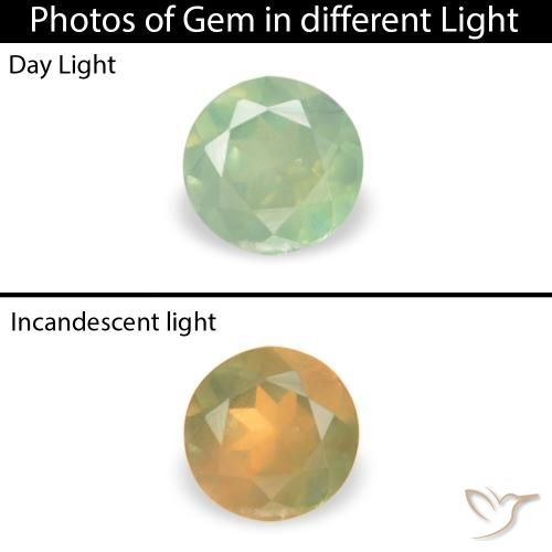 0.13ct Natural Very Light Green Alexandrite, Round, VS