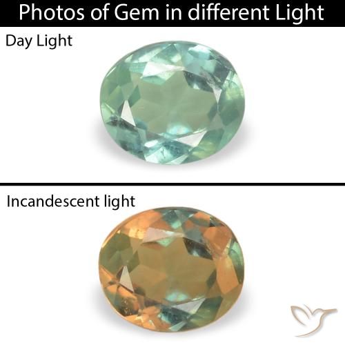 0.15ct Natural Light Sea Green Alexandrite, Oval, VS