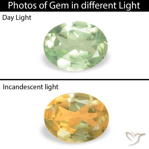 0.17ct Natural Yellow Green Alexandrite, Oval, VS