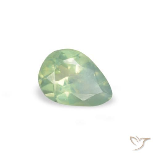 0.13 ct Green Alexandrite Stone, Natural Alexandrite in Pear Facet Shape for Sale