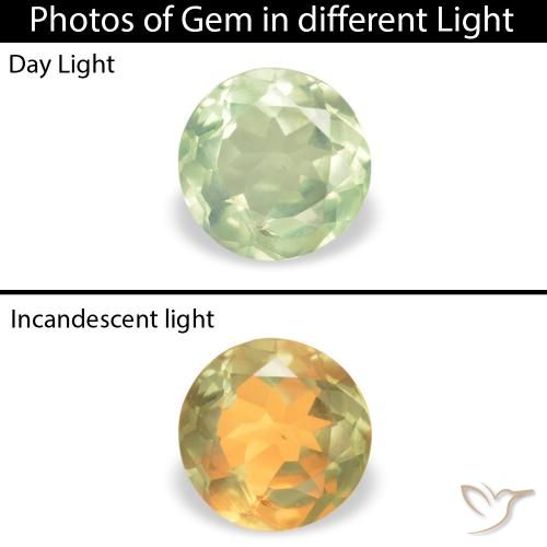 0.28ct Natural Yellow Green Alexandrite, Round, VS