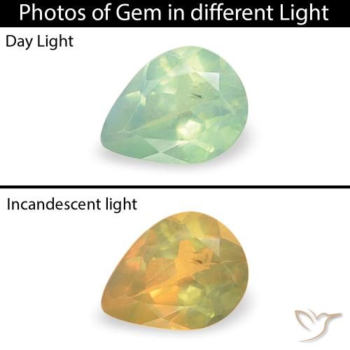 0.09ct Natural Light Green Alexandrite, Pear Shape, VS