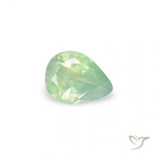 0.09 ct Green Alexandrite Stone, Natural Alexandrite in Pear Facet Shape for Sale
