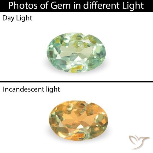 0.05ct Natural Light Yellow Green Alexandrite, Oval, VS