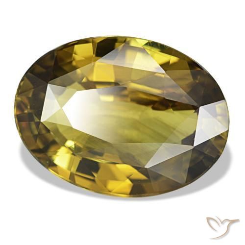 6.83 ct Yellow Alexandrite Stone, Natural Alexandrite in Oval Facet Shape for Sale