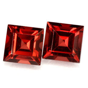 2.79 ct Red Almandine Garnet Gemstone, Almandine Garnet Gem in Square Facet Shape for Sale.