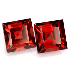 2.79 ct Red Almandine Garnet Stone, Natural Almandine Garnet in Square Facet Shape for Sale