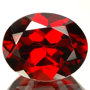 3.41 ct Red Almandine Garnet Gemstone, Almandine Garnet Gem in Oval Facet Shape for Sale.