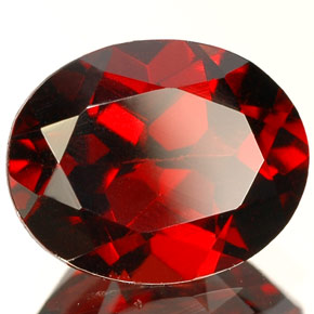 3.41 ct Red Almandine Garnet Stone, Natural Almandine Garnet in Oval Facet Shape for Sale