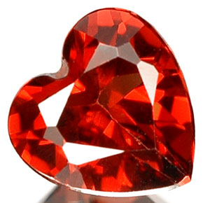 0.67 ct Red Almandine Garnet Gemstone, Almandine Garnet Gem in Heart Facet Shape for Sale.