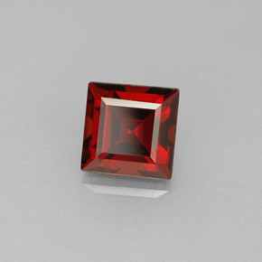 1.35 ct Red Almandine Garnet Stone, Natural Almandine Garnet in Square Facet Shape for Sale